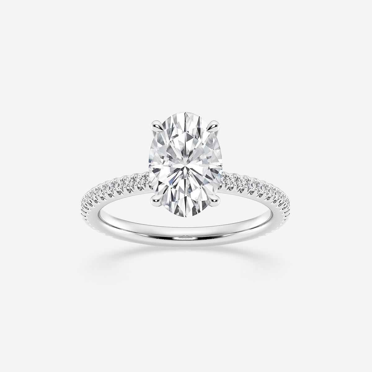 2 1/3 ctw Oval Lab Grown Diamond Draping Hidden Halo Engagement Ring