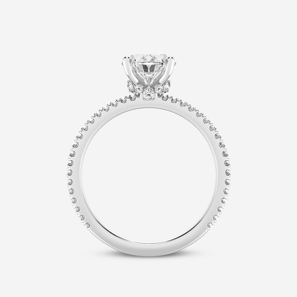 Additional Image 1 for  2 1/3 ctw Oval Lab Grown Diamond Draping Hidden Halo Engagement Ring