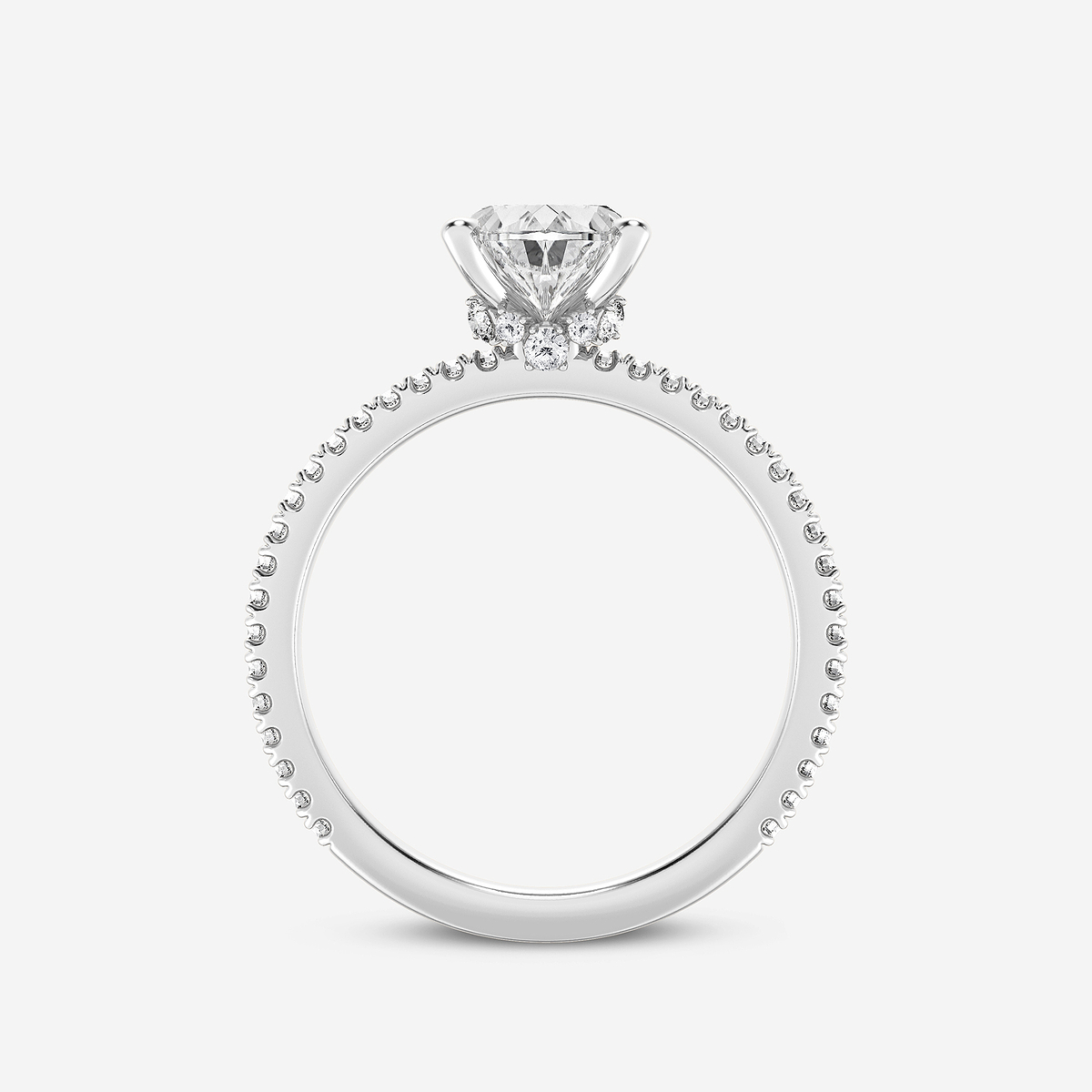 Additional Image 1 for  3 1/3 ctw Oval Lab Grown Diamond Draping Hidden Halo Engagement Ring
