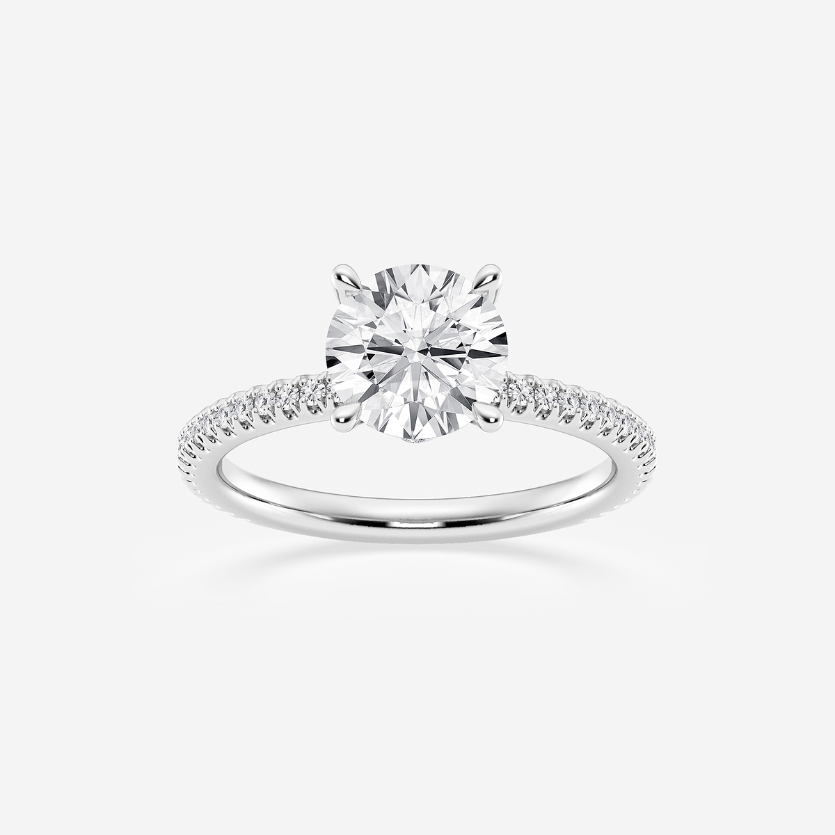 1 1/3 ctw Round Lab Grown Diamond Draping Hidden Halo Engagement Ring