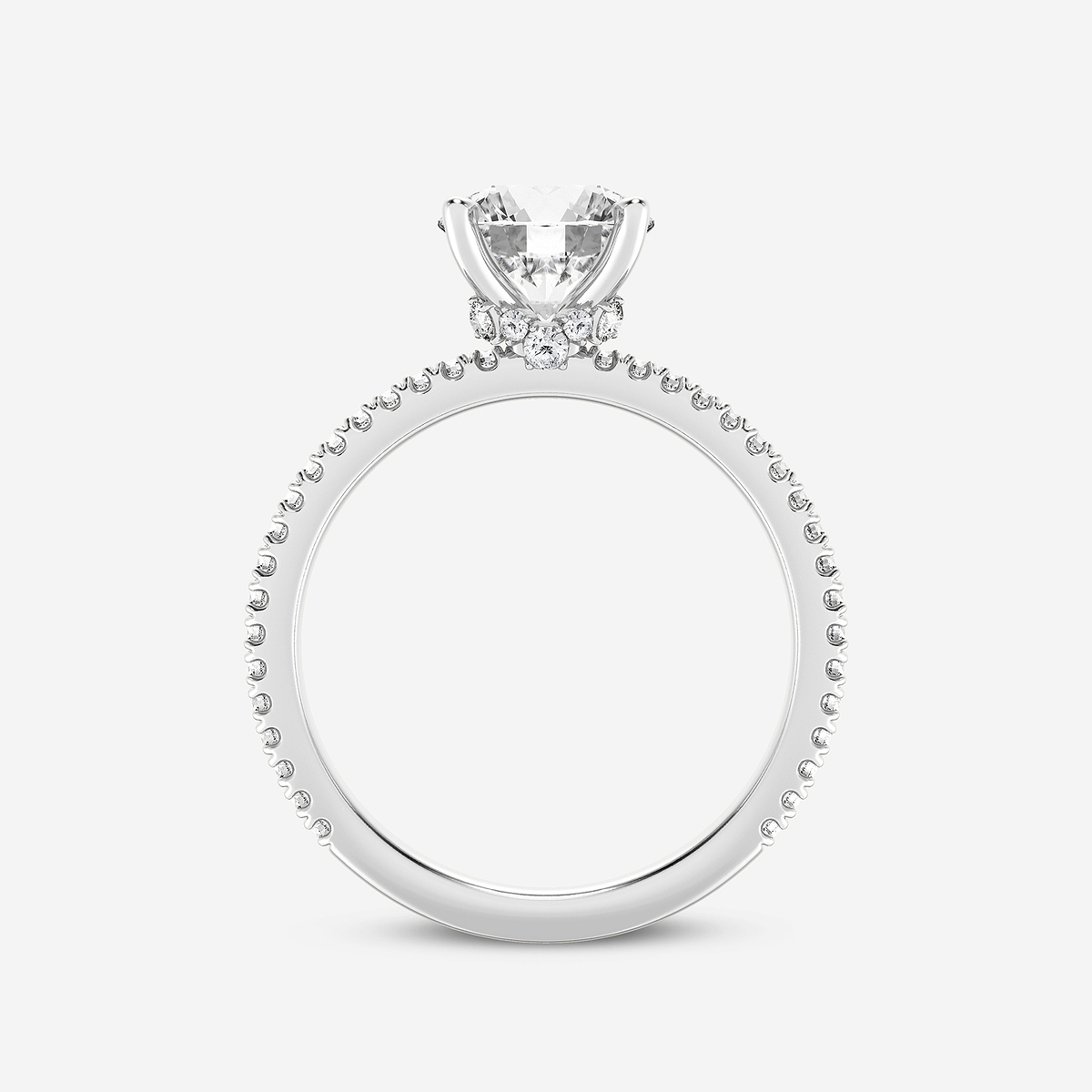 Additional Image 1 for  1 1/3 ctw Round Lab Grown Diamond Draping Hidden Halo Engagement Ring