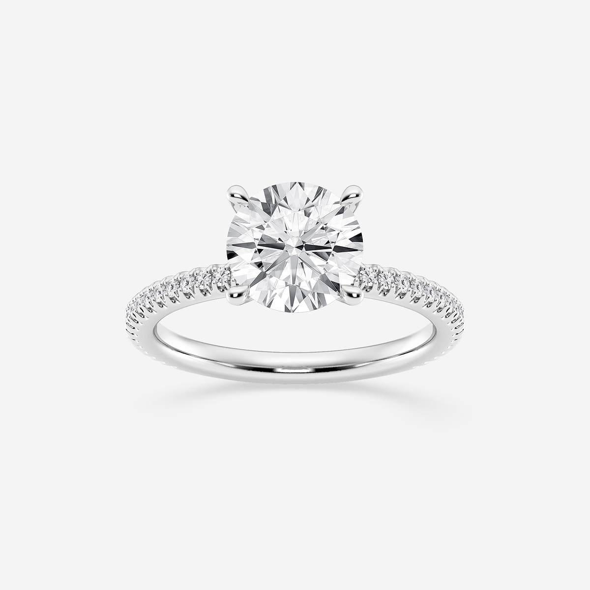 1 7/8 ctw Round Lab Grown Diamond Draping Hidden Halo Engagement Ring