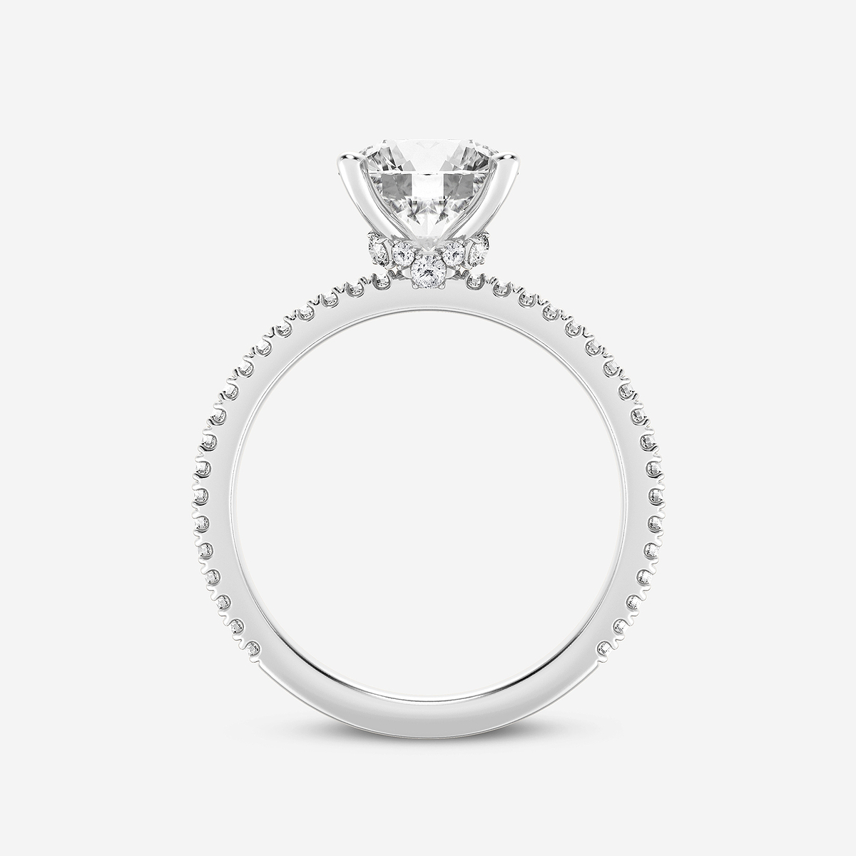 Additional Image 1 for  1 7/8 ctw Round Lab Grown Diamond Draping Hidden Halo Engagement Ring