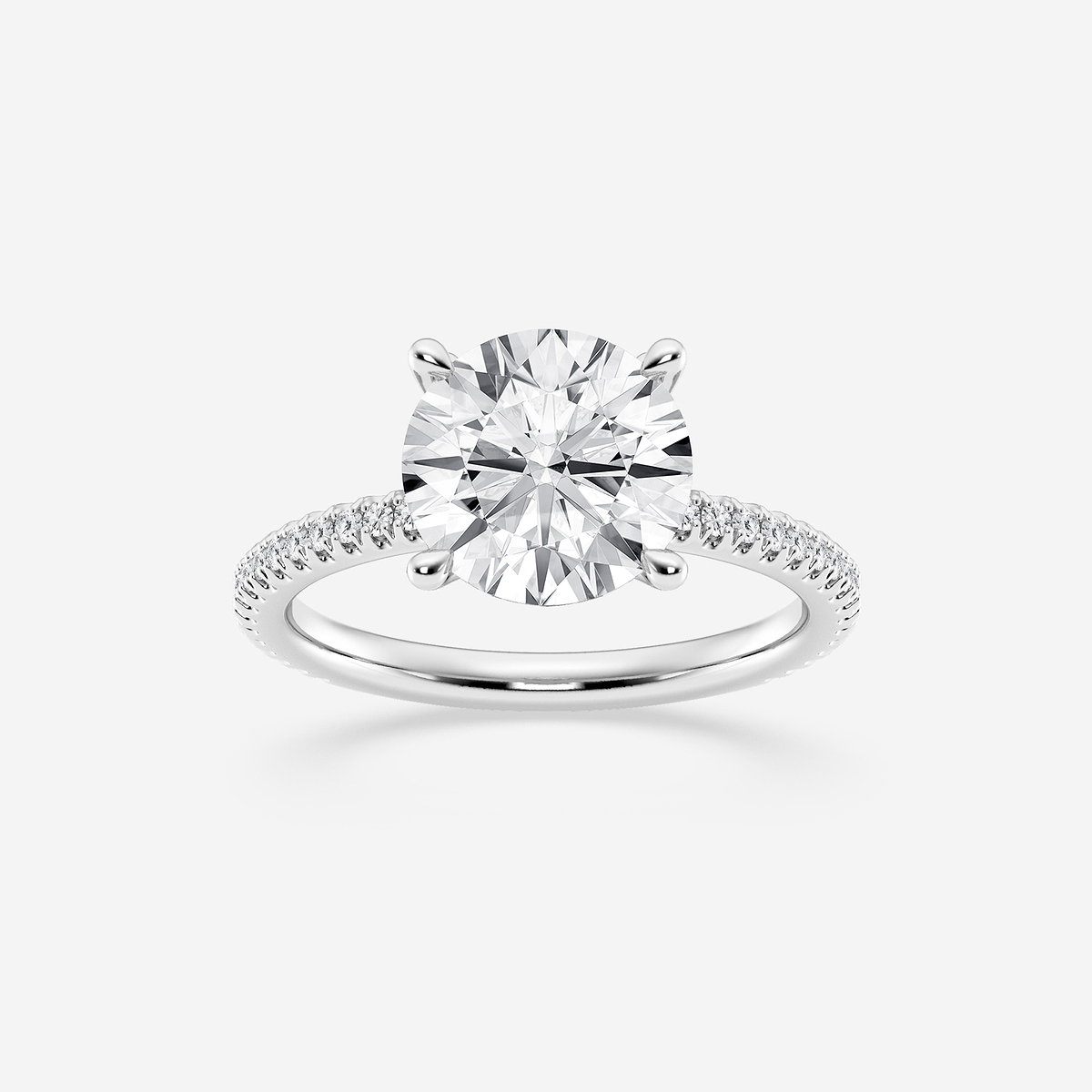 2 1/3 ctw Round Lab Grown Diamond Draping Hidden Halo Engagement Ring