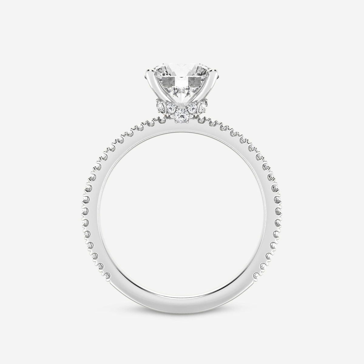 Additional Image 1 for  2 1/3 ctw Round Lab Grown Diamond Draping Hidden Halo Engagement Ring