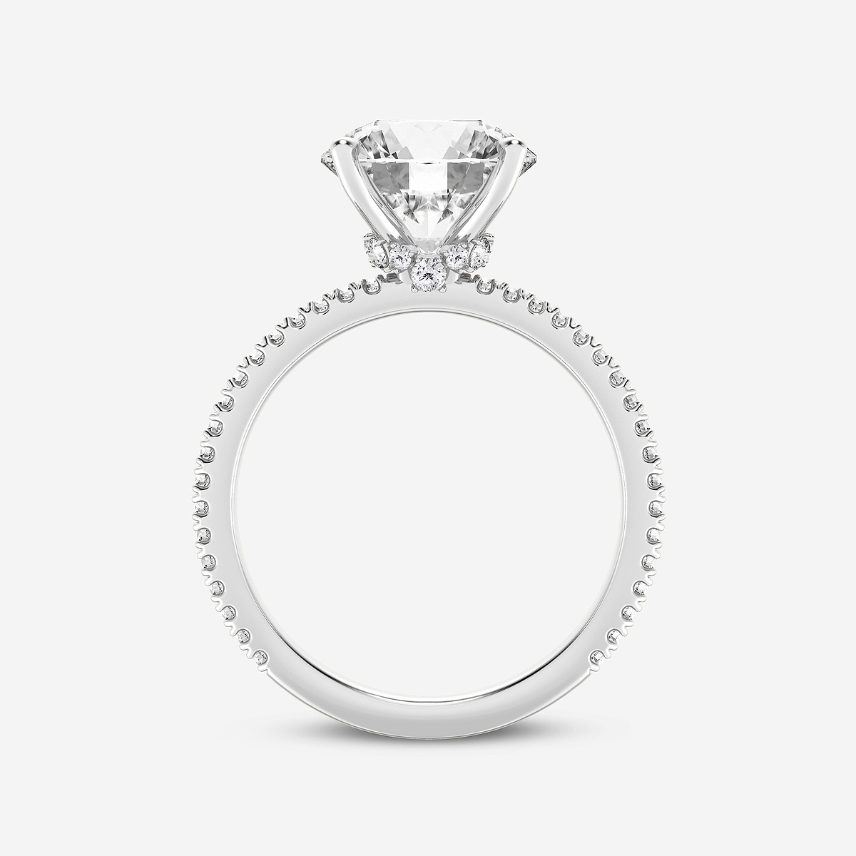 Additional Image 1 for  3 1/3 ctw Round Lab Grown Diamond Draping Hidden Halo Engagement Ring