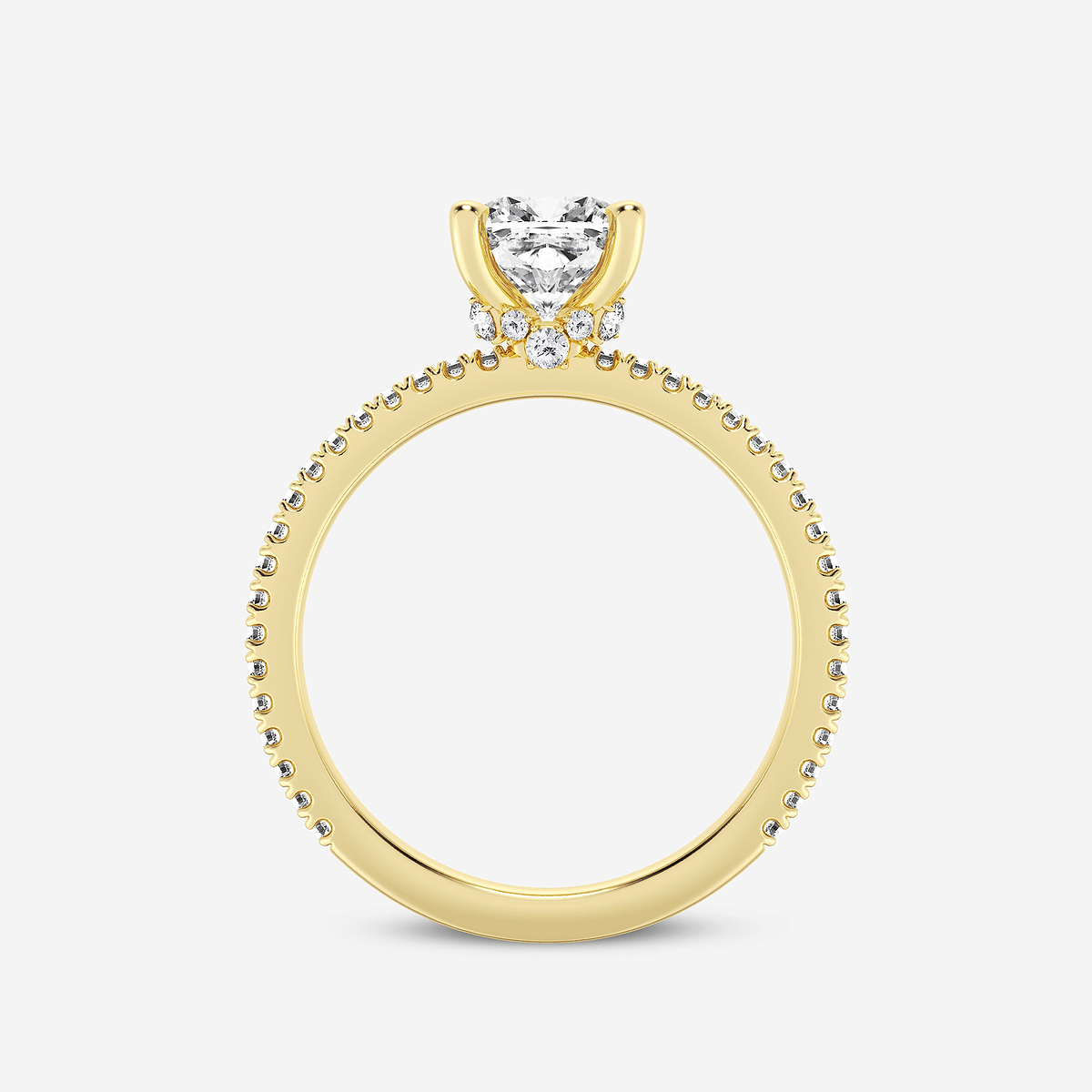 Additional Image 1 for  2 1/3 ctw Cushion Lab Grown Diamond Draping Hidden Halo Engagement Ring