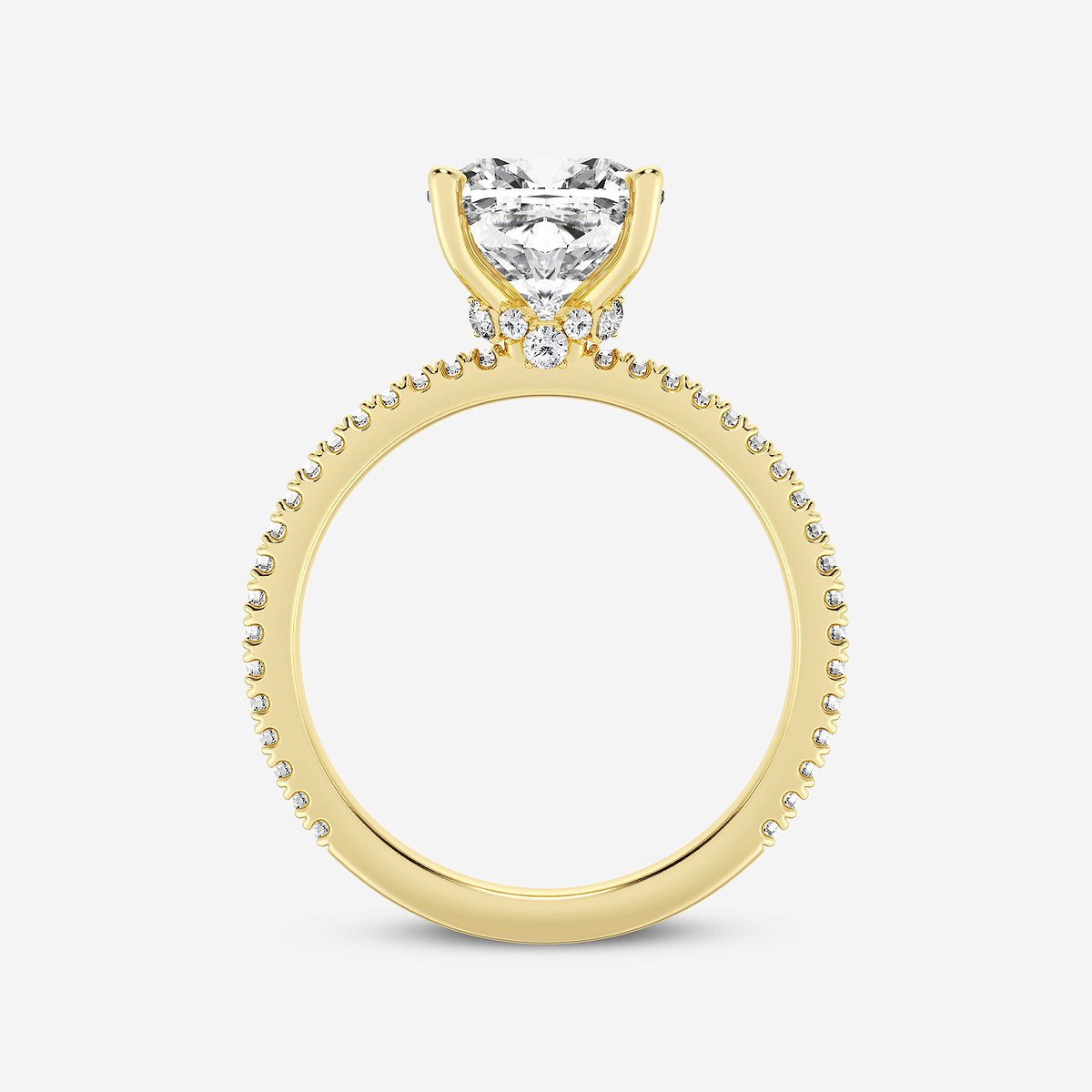 Additional Image 1 for  1 1/3 ctw Cushion Lab Grown Diamond Draping Hidden Halo Engagement Ring
