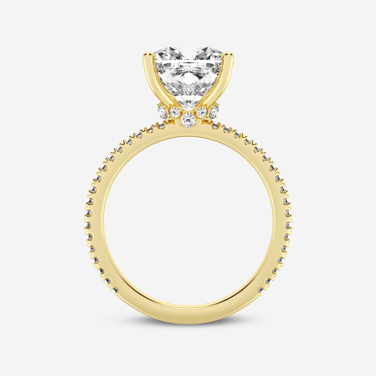 Additional Image 1 for  1 7/8 ctw Cushion Lab Grown Diamond Draping Hidden Halo Engagement Ring
