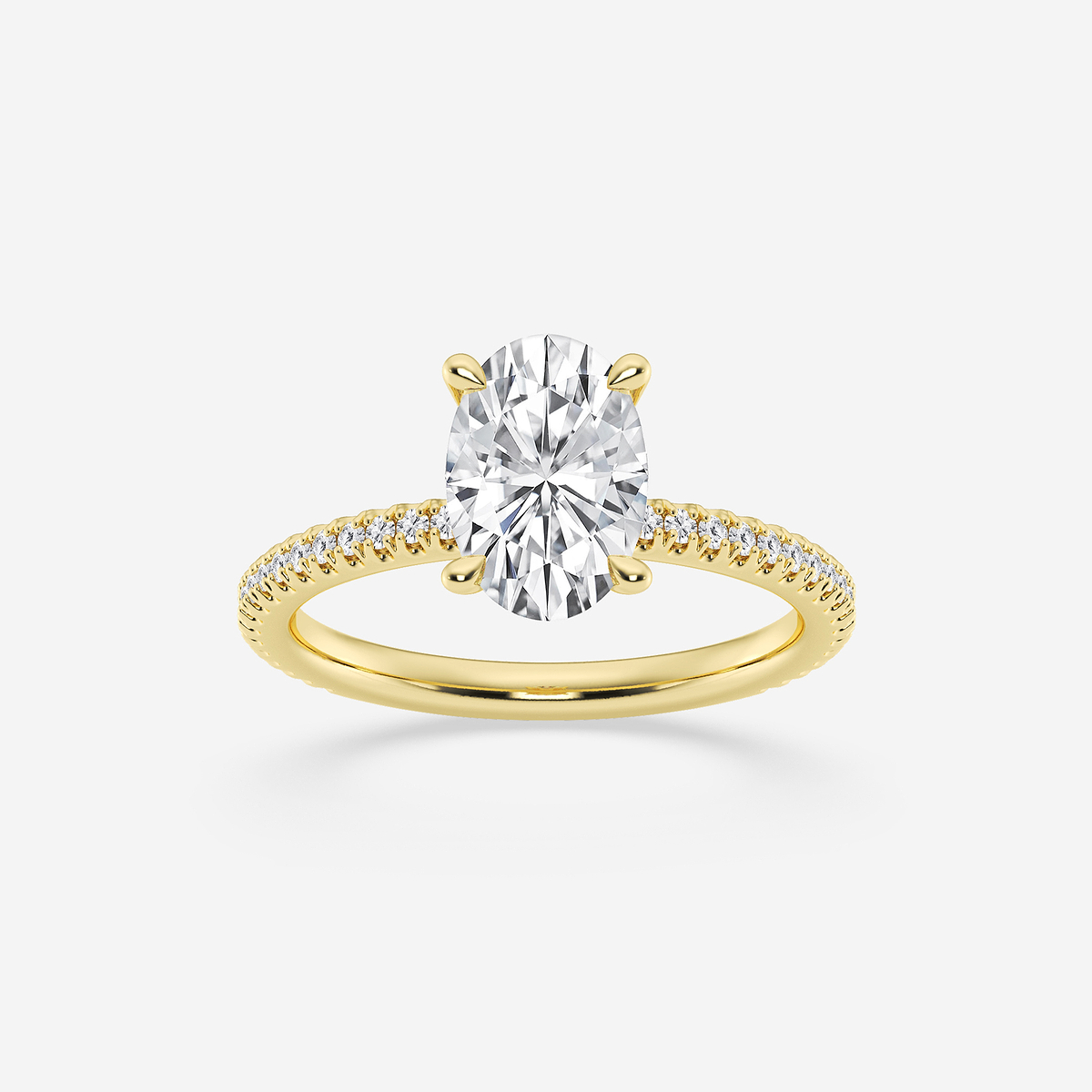 1 1/3 ctw Oval Lab Grown Diamond Draping Hidden Halo Engagement Ring