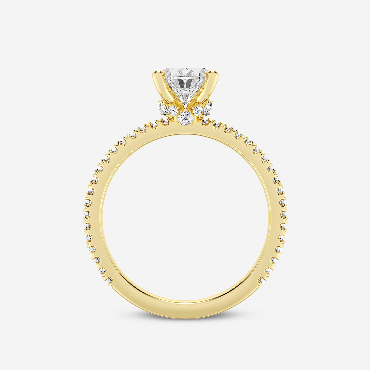 Additional Image 1 for  1 1/3 ctw Oval Lab Grown Diamond Draping Hidden Halo Engagement Ring