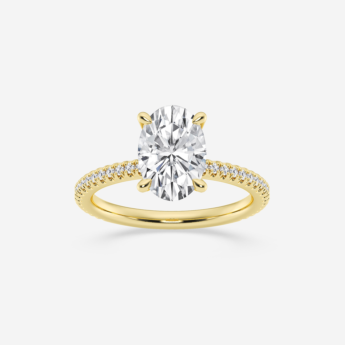 1 7/8 ctw Oval Lab Grown Diamond Draping Hidden Halo Engagement Ring