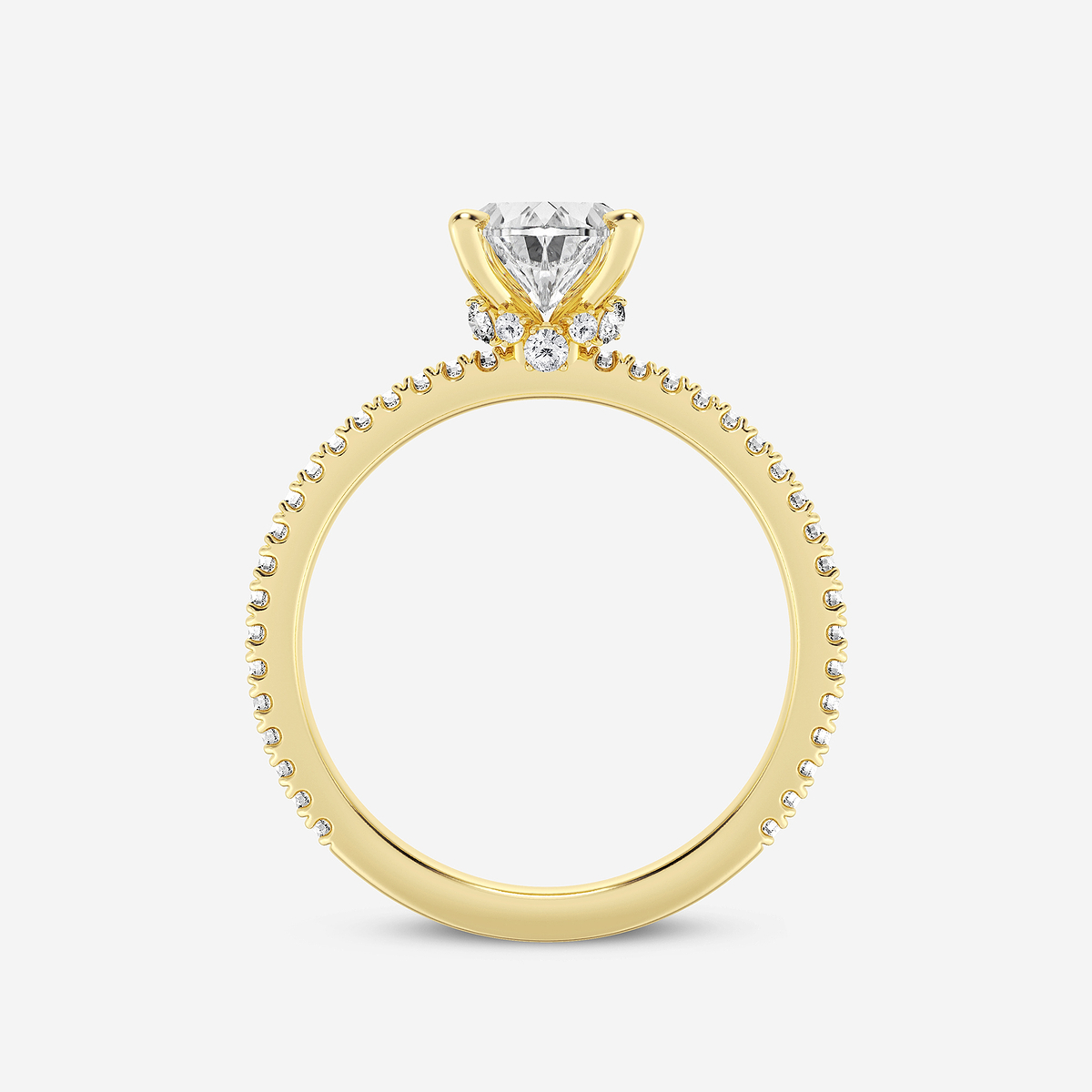 Additional Image 1 for  1 7/8 ctw Oval Lab Grown Diamond Draping Hidden Halo Engagement Ring