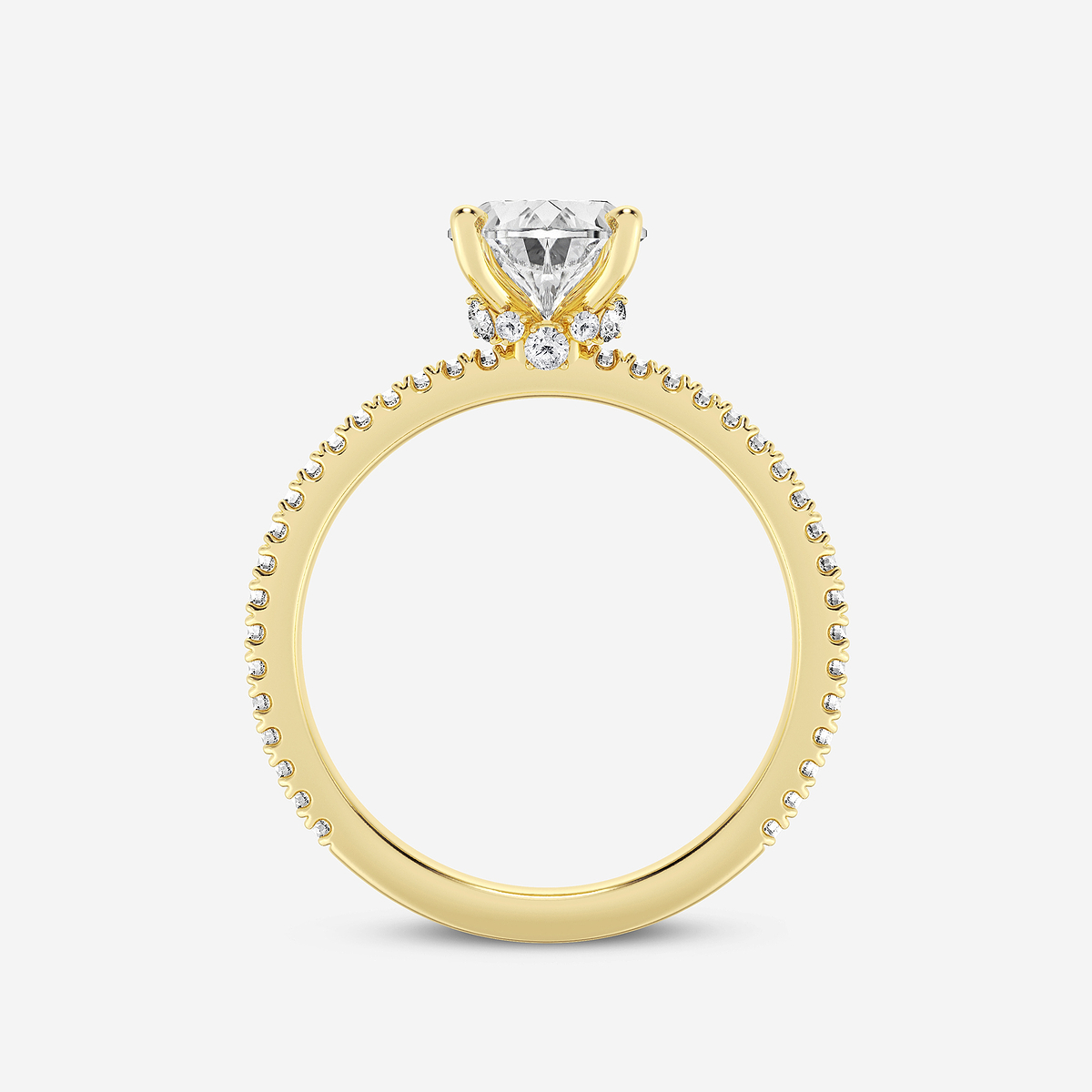 Additional Image 1 for  2 1/3 ctw Oval Lab Grown Diamond Draping Hidden Halo Engagement Ring