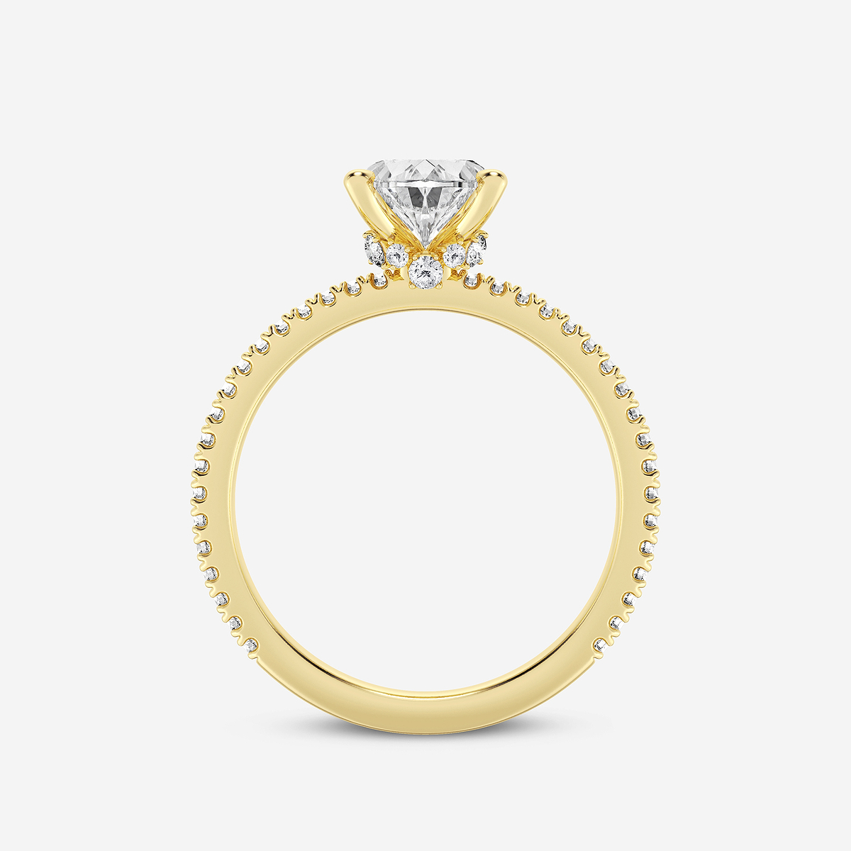 Additional Image 1 for  3 1/3 ctw Oval Lab Grown Diamond Draping Hidden Halo Engagement Ring