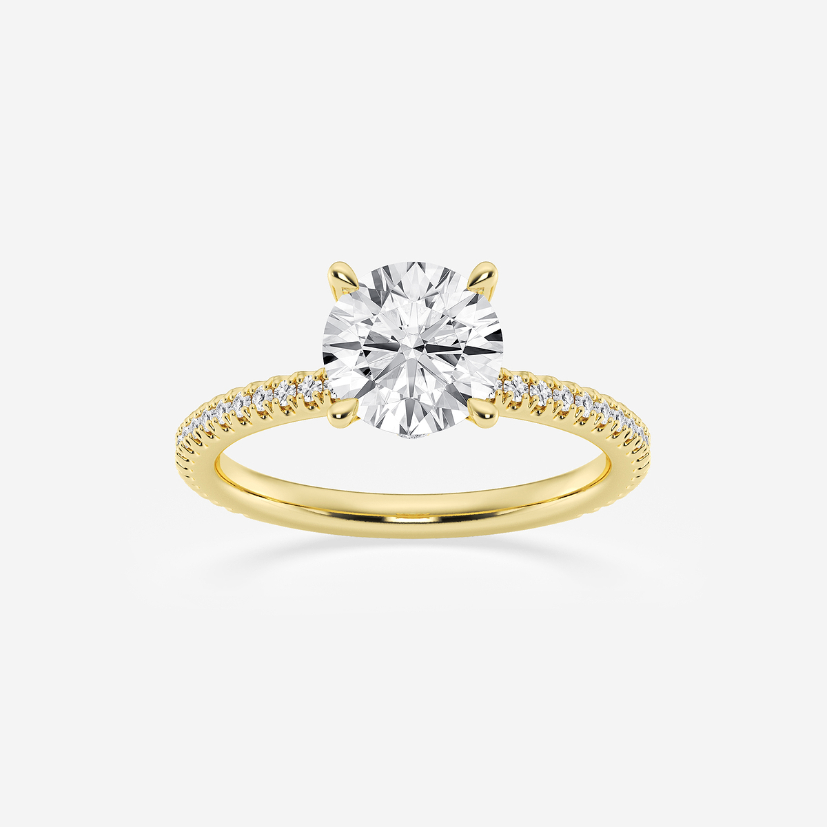 1 1/3 ctw Round Lab Grown Diamond Draping Hidden Halo Engagement Ring