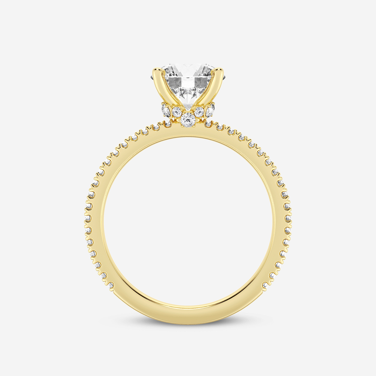 Additional Image 1 for  1 1/3 ctw Round Lab Grown Diamond Draping Hidden Halo Engagement Ring