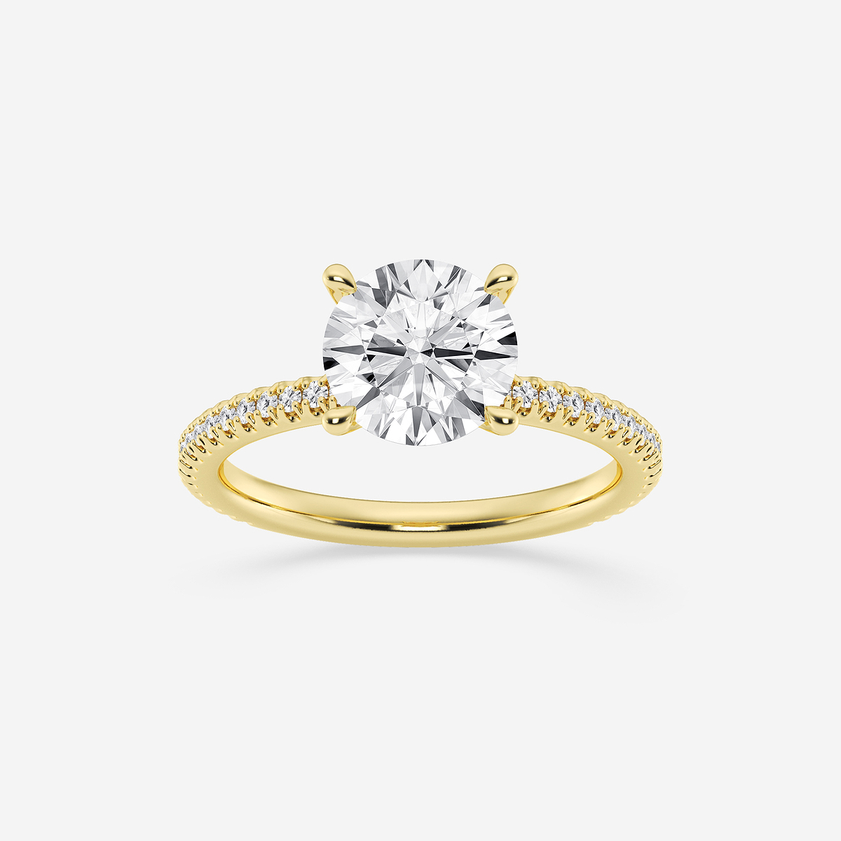 1 7/8 ctw Round Lab Grown Diamond Draping Hidden Halo Engagement Ring