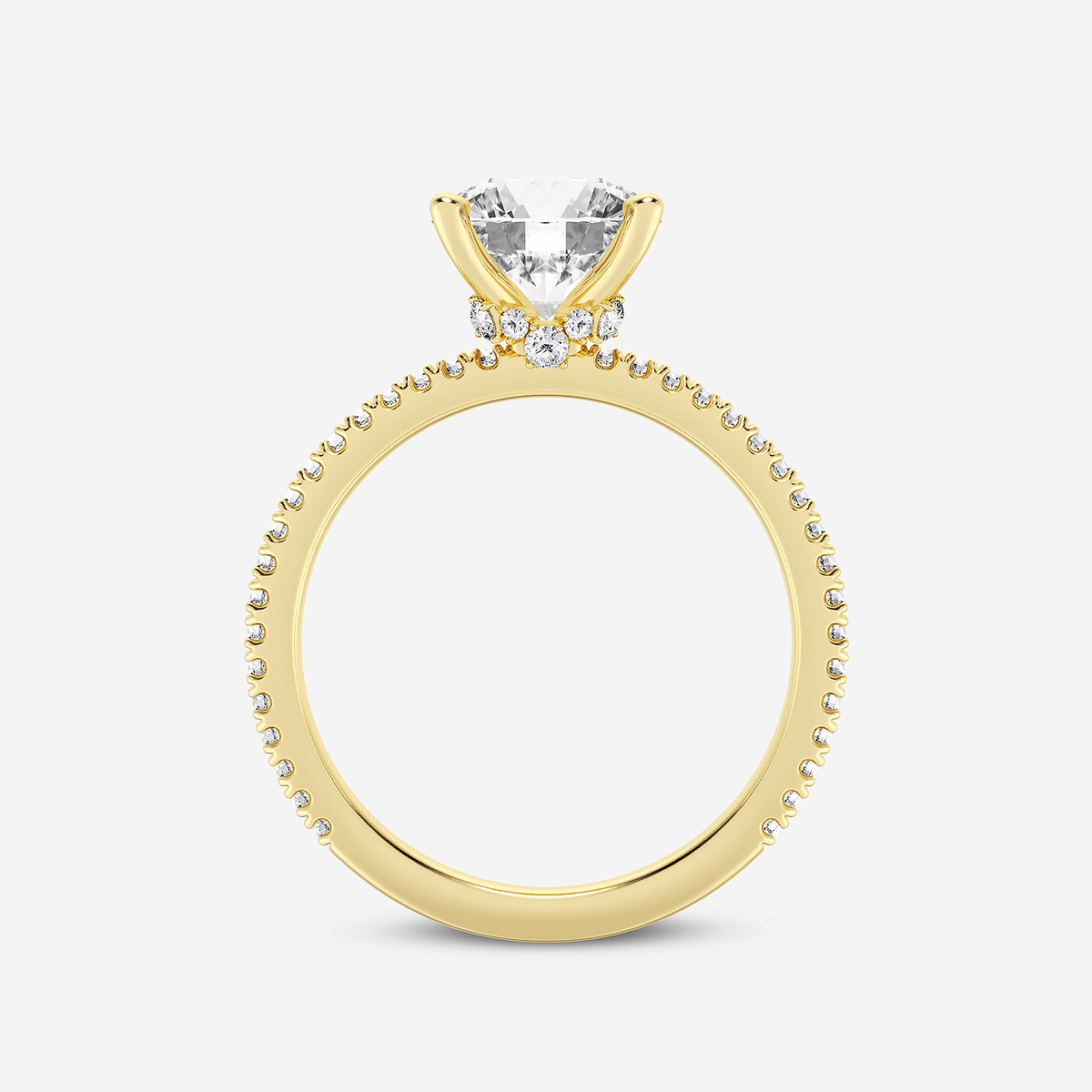 Additional Image 1 for  1 7/8 ctw Round Lab Grown Diamond Draping Hidden Halo Engagement Ring