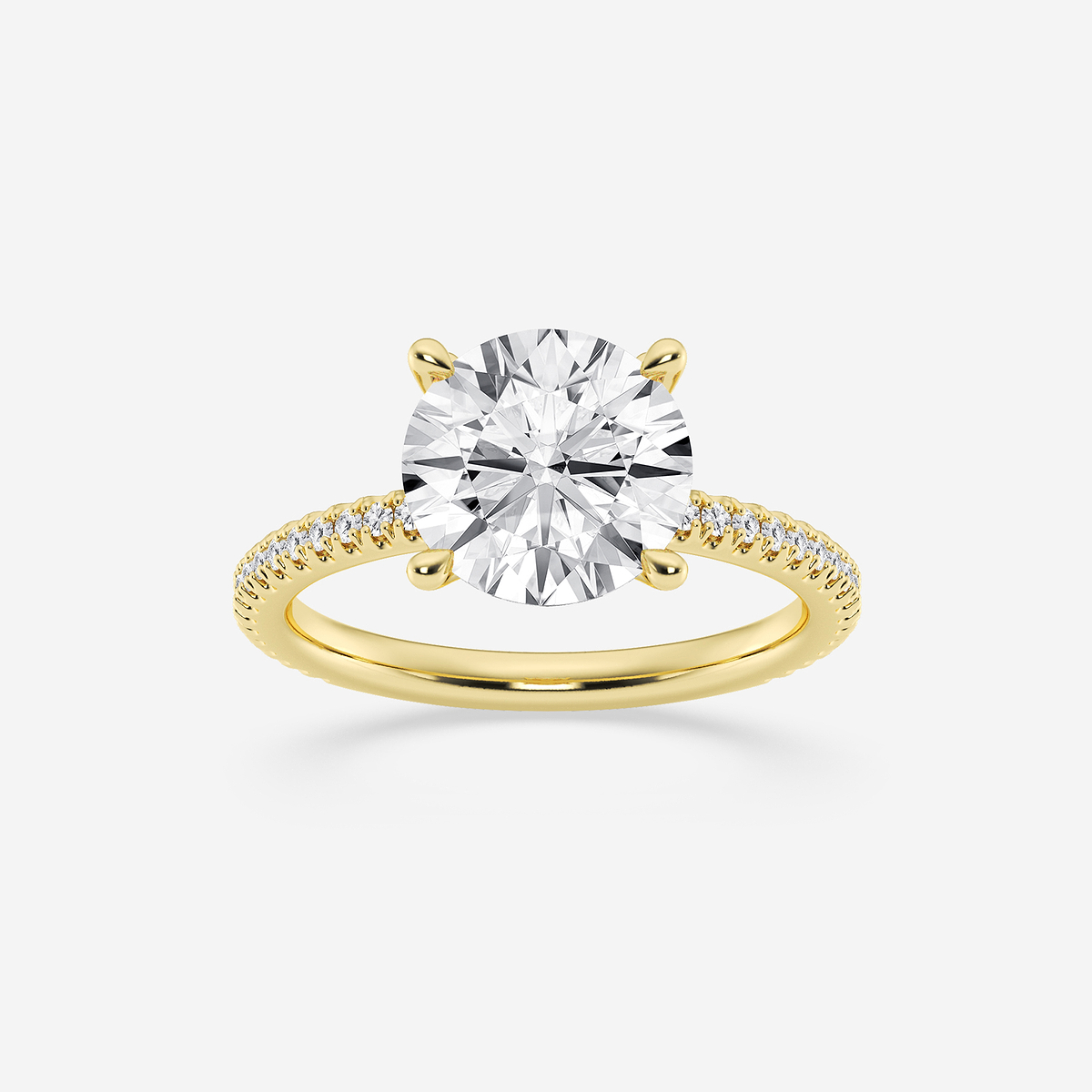 2 1/3 ctw Round Lab Grown Diamond Draping Hidden Halo Engagement Ring