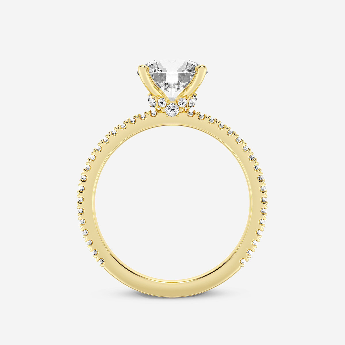 Additional Image 1 for  2 1/3 ctw Round Lab Grown Diamond Draping Hidden Halo Engagement Ring
