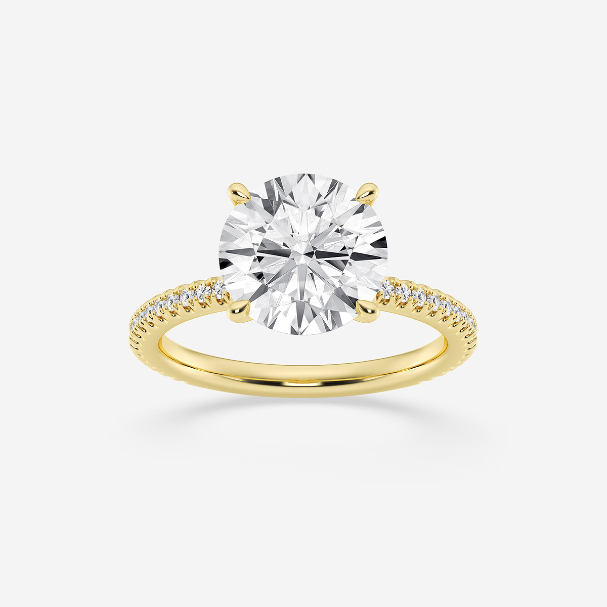 3 1/3 ctw Round Lab Grown Diamond Draping Hidden Halo Engagement Ring
