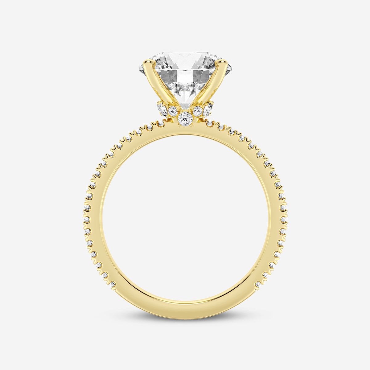 Additional Image 1 for  3 1/3 ctw Round Lab Grown Diamond Draping Hidden Halo Engagement Ring