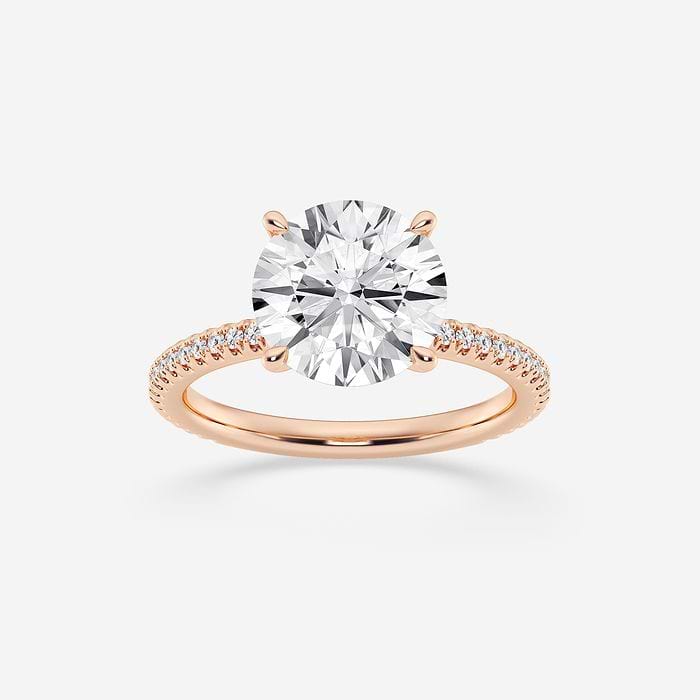 4 5/8 ctw Oval Lab Grown Diamond Hidden Halo Engagement Ring 14K Rose Gold, F, VS2