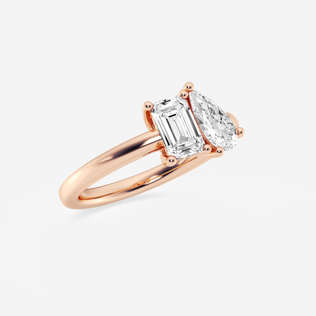 Additional Image 1 for  2 ctw Toi Et Moi Pear and Emerald Engagement Ring