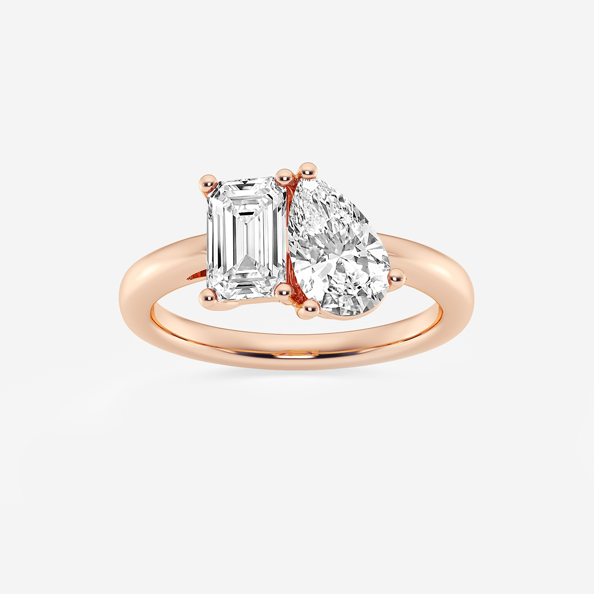3 ctw Toi Et Moi Pear and Emerald Engagement Ring