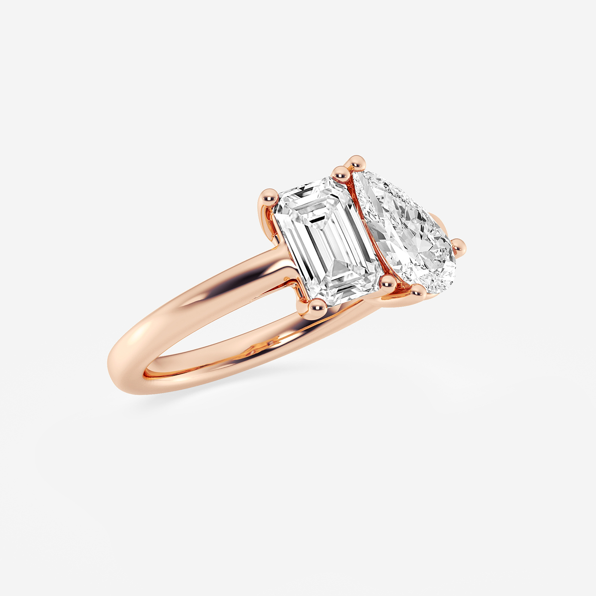 Additional Image 1 for  3 ctw Toi Et Moi Pear and Emerald Engagement Ring