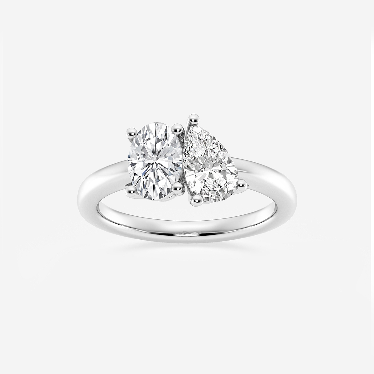 2 ctw Toi Et Moi Pear and Oval Engagement Ring