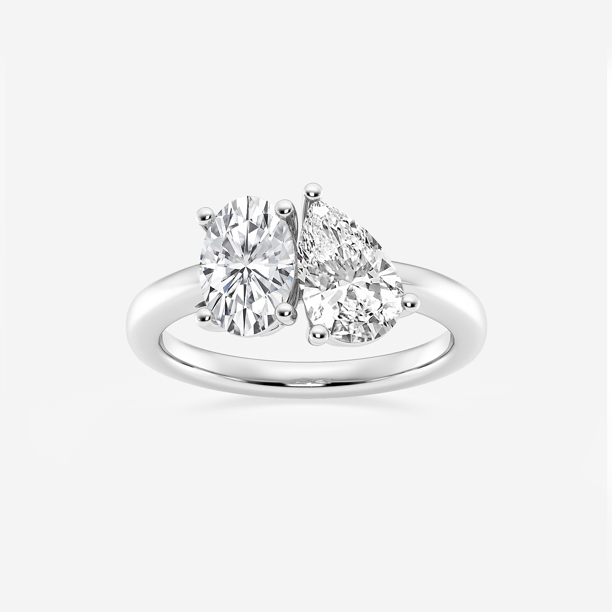 3 ctw Toi Et Moi Pear and Oval Engagement Ring