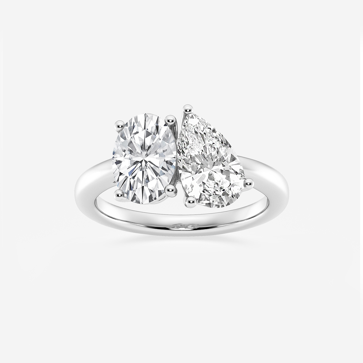 4 ctw Toi Et Moi Pear and Oval Engagement Ring