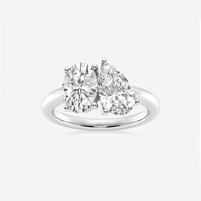 Toi Et Moi Pear and Oval Engagement Ring