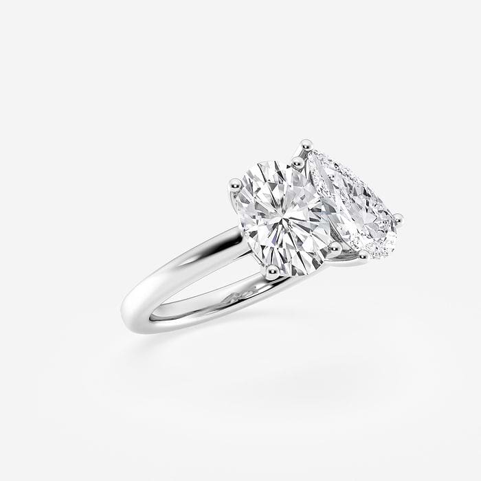 Toi Et Moi Pear and Oval Engagement Ring