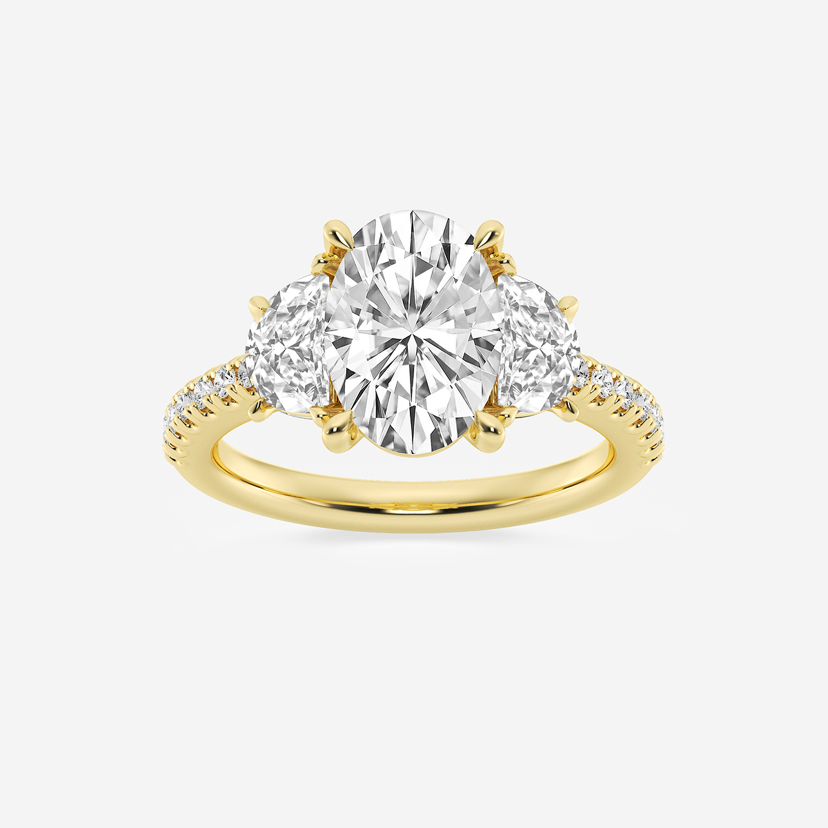 Gia 2/3 ctw Oval Lab Grown Diamond Three-Stone Engagement Ring