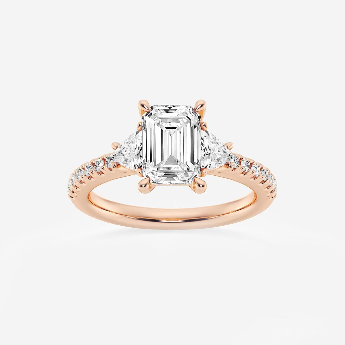 2 2/3 ctw Emerald Lab Grown Diamond Three-Stone Engagement