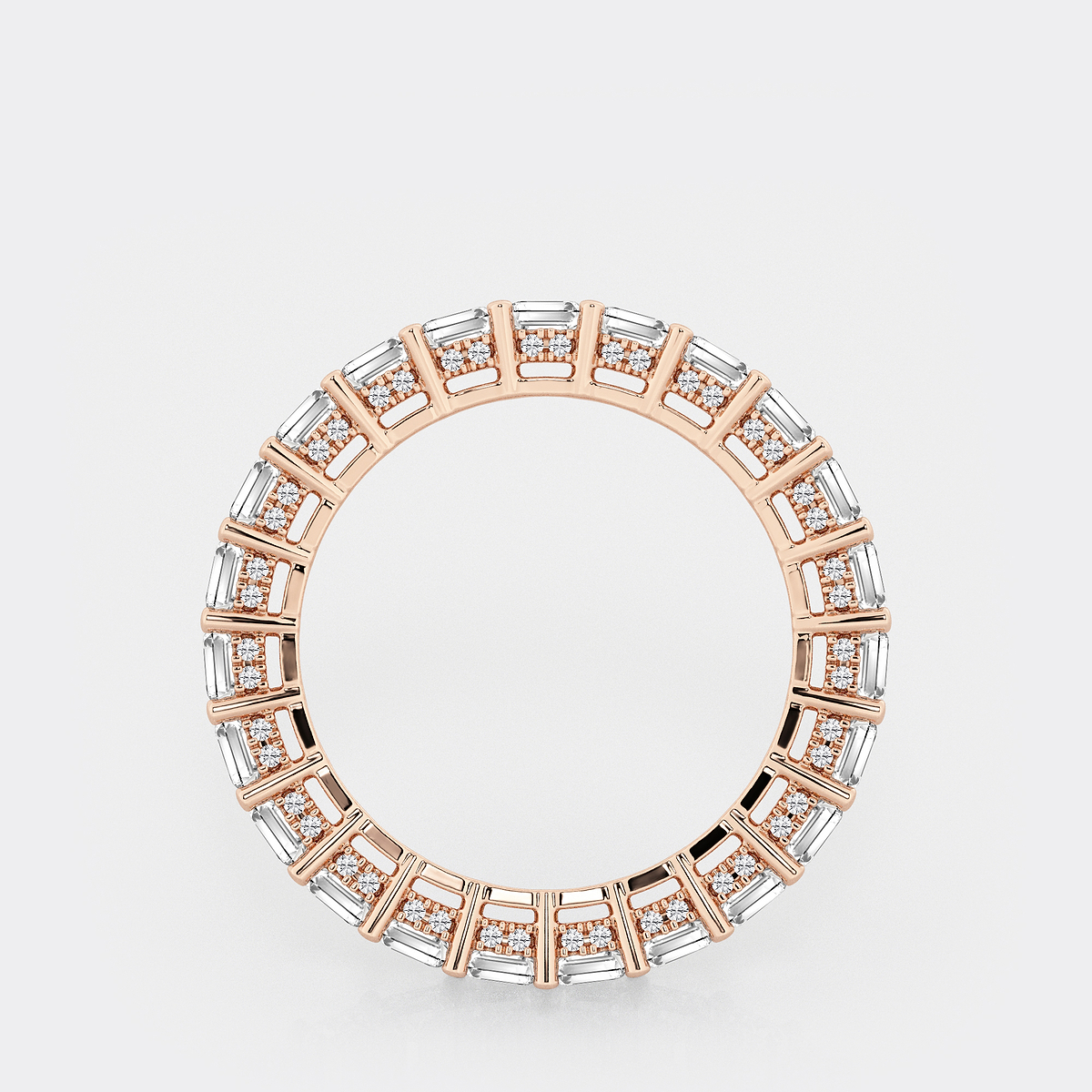 Additional Image 1 for  6 ctw Emerald Lab Grown Diamond Eternity Band With Side Stone Accents - 4.8mm Width