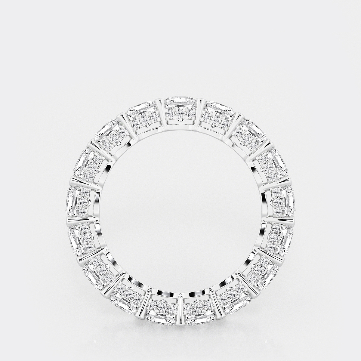 Additional Image 1 for  6 ctw Cushion Lab Grown Diamond Eternity Band With Side Stone Accents - 3.7mm Width