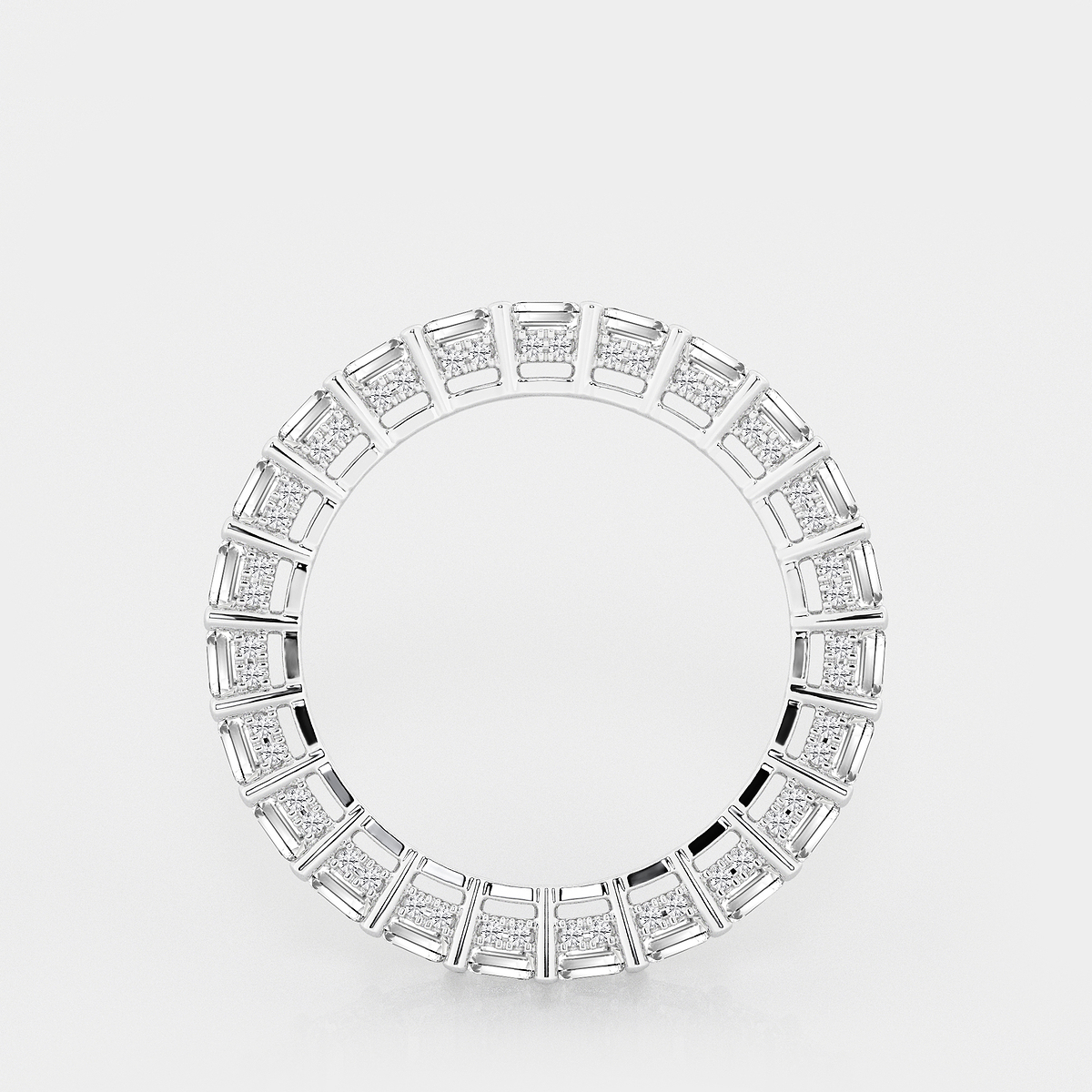 Additional Image 1 for  6 ctw Emerald Lab Grown Diamond Eternity Band With Side Stone Accents - 4.5mm Width