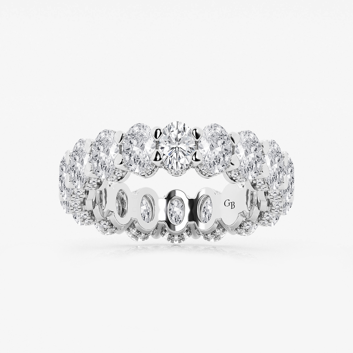 Emilia ctw Oval Lab Grown Diamond Eternity Band con acentos de