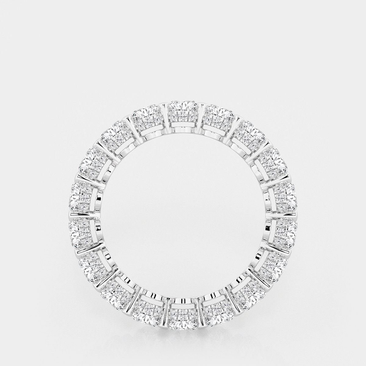 Additional Image 1 for  6 ctw Oval Lab Grown Diamond Eternity Band With Side Stone Accents - 3.7mm Width