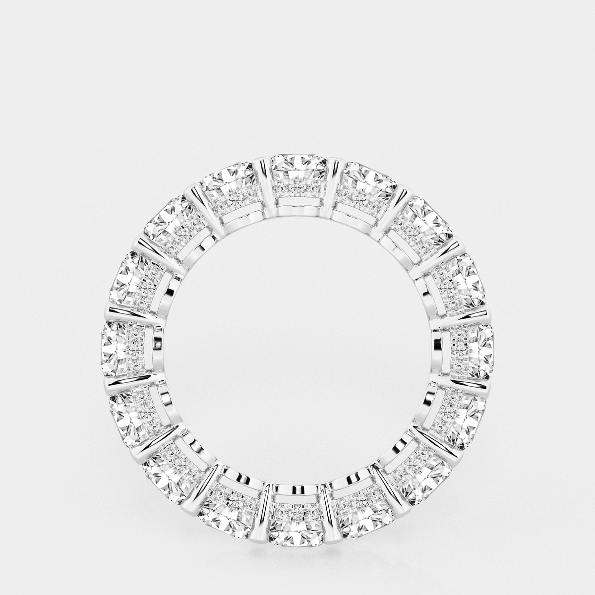 Additional Image 1 for  6 ctw Round Lab Grown Diamond Eternity Band With Side Stone Accents - 4.3mm Width