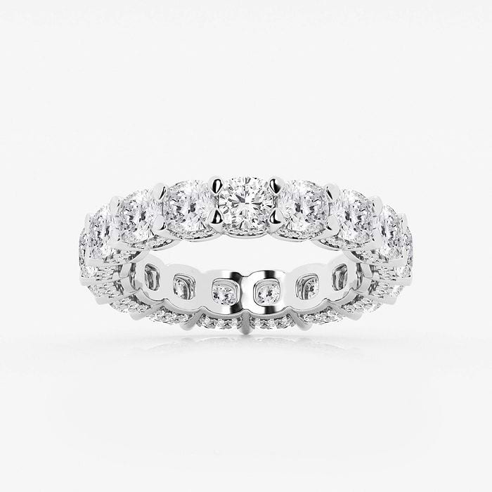 Cushion With Side Stone Accents Cushion Eternity Band