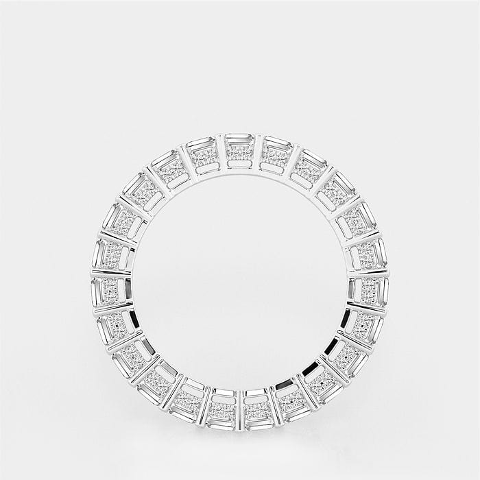 Emerald With Side Stone Accents Emerald Eternity Band