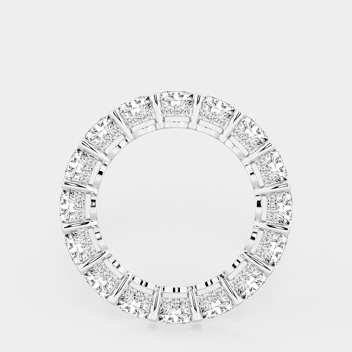Mara Band - 6 ctw Round Lab Grown Diamond Eternity Band With Side Stone Accents - 4.3mm Width