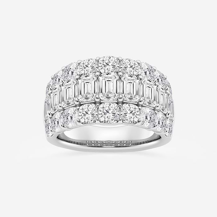 Badgley Mischka Three Row Emerald Fashion Band
