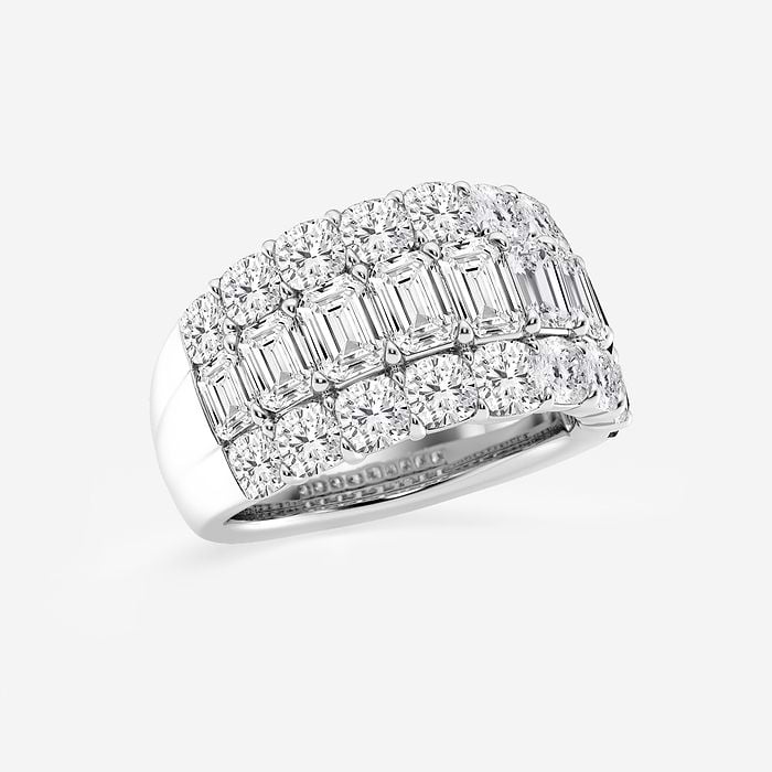 Badgley Mischka Three Row Emerald Fashion Band