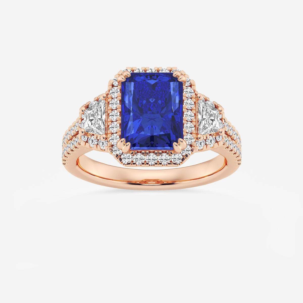 Radiant cut sapphire ring sales
